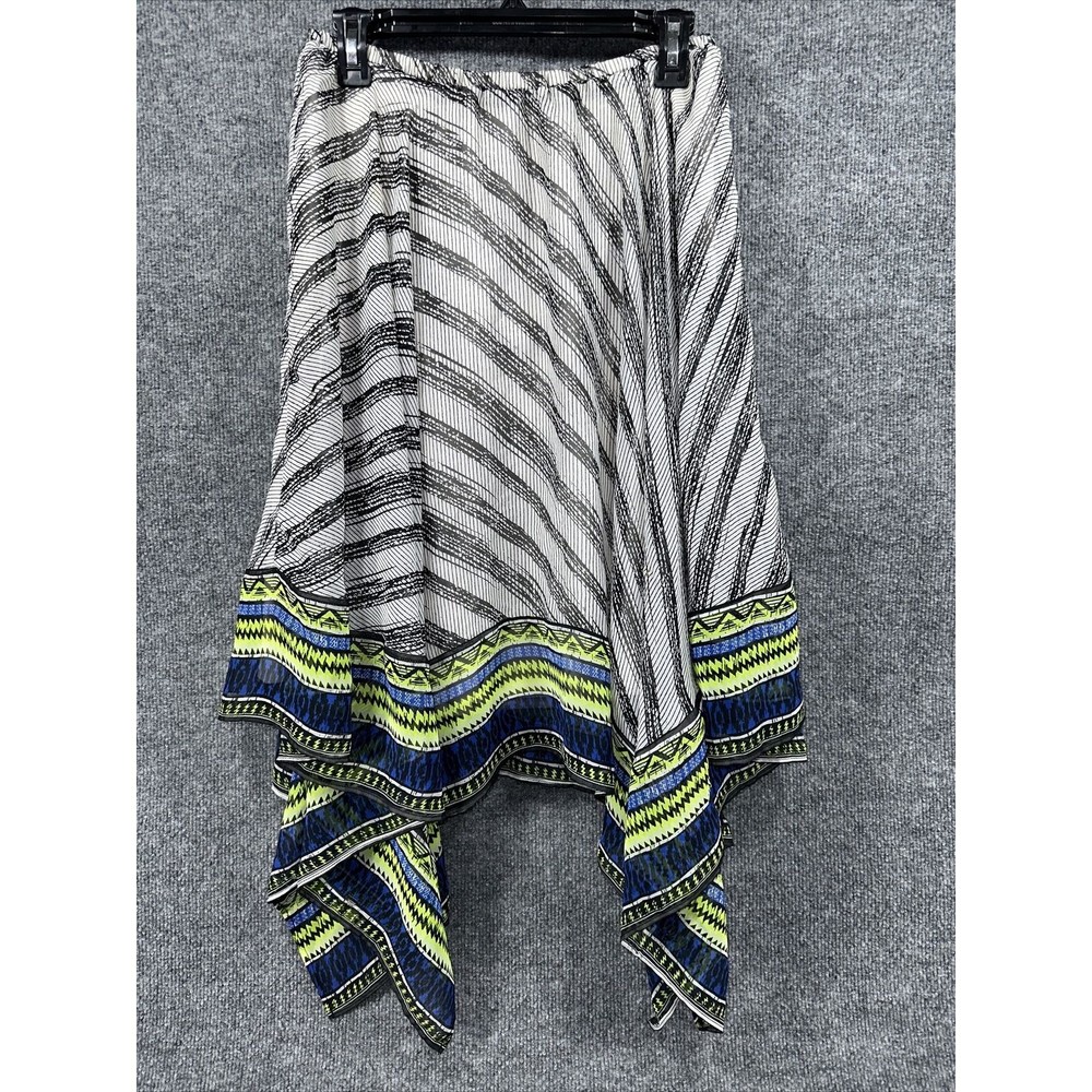 CATO Skirt Women's Size Small Midi Casual Shark Bite Hem Lined Flare Chiffon